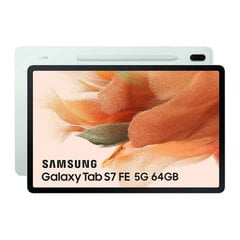 Samsung Galaxy Tab S7 FE 12.4" 64GB 5G Green SM-T736BLGAEUB cena un informācija | Planšetdatori | 220.lv