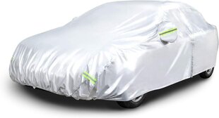 Amazon Basics-Weatherproof automašīnas pārsegs, sudraba krāsas, Peva ar kokvilnu, limuzīniem līdz 570 cm cena un informācija | Auto piederumi | 220.lv