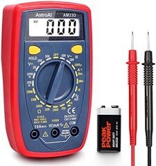 Astroai Digital Multimeter с OHM Volt Ampere Test Test Test Test напряжение переменного/постоянного тока, электричество DC, сопротивление, диод, преемственное измерение прибора с подсветкой, красным цена и информация | ПОЛКА-ОРГАНИЗАТОР ДЛЯ ТЕЛЕФОНА В АВТОМОБИЛЬ | 220.lv