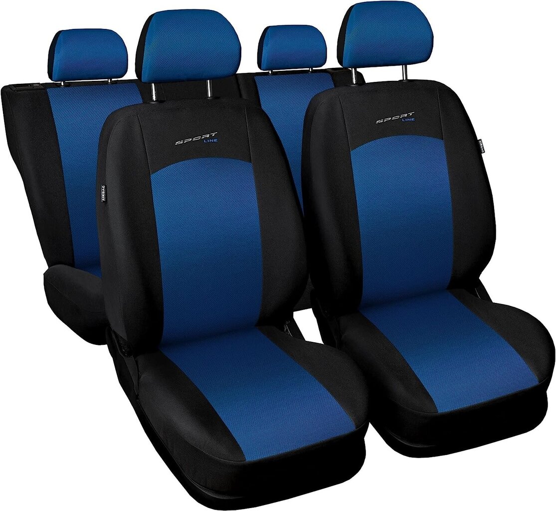 Carpendo sēdeklis aptver automātisko iestatīto Autositz atsauces melnā un zilā priekšējā sēdekļa un aizmugurējos sēdekļos ar sānu gaisa spilvenu - sporta līniju cena un informācija | Auto sēdekļu pārvalki | 220.lv