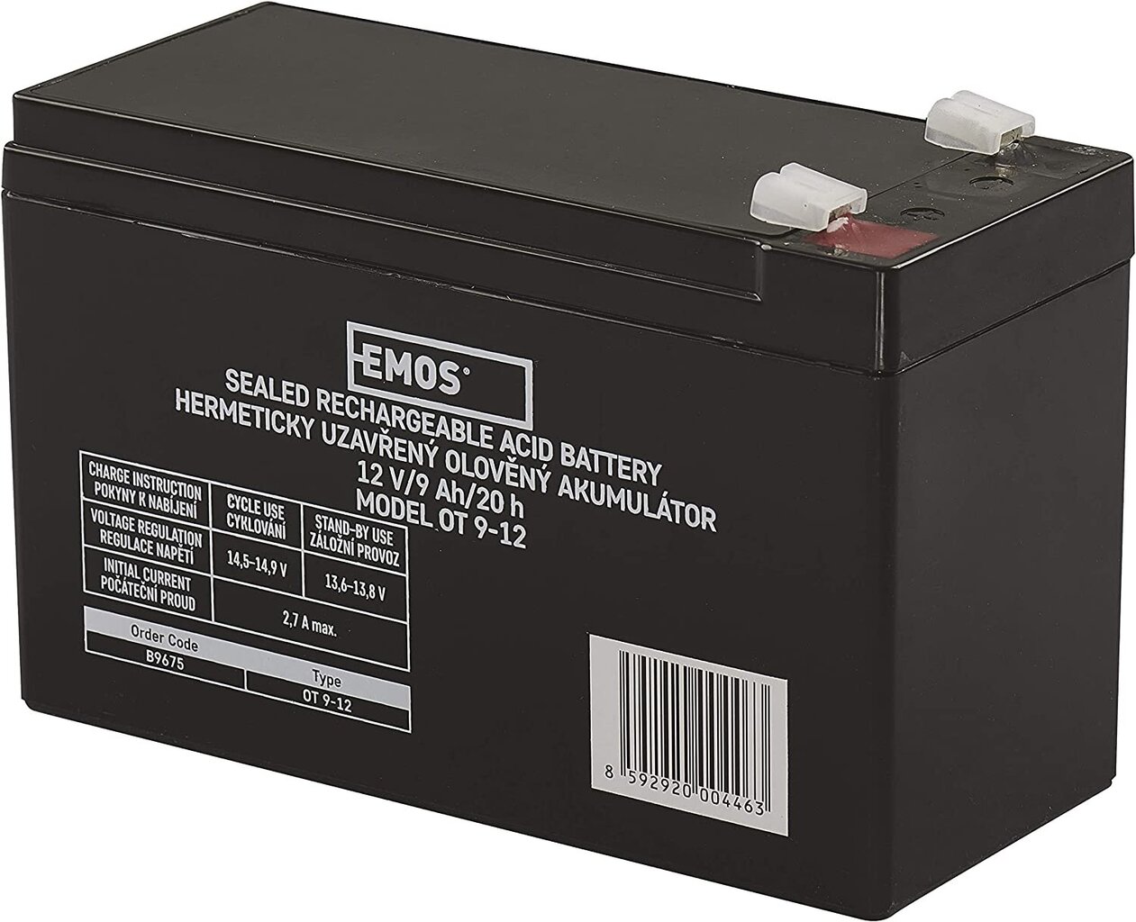EMO bez apkopes svina akumulators/svina akumulators bērnu transportlīdzekļiem, USV sistēmas, 12 V, 9 AH, Faston 6, 3 mm cena un informācija | Akumulatori | 220.lv