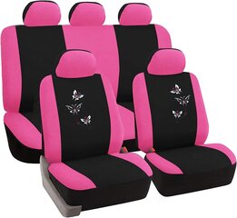 Esituro Universal Auto Schonbelzge Complete Set Set Cover для автомобиля с Butterfly Black/Pink SCSC0055 цена и информация | Автомобильные чехлы, аксессуары | 220.lv