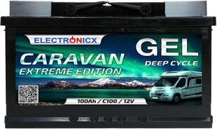 Gēla akumulators 12 V 100AH ​​Electronicx Caravan Extreme Edition Saules akumulators 12 V akumulators 12 V Saules baterijas Piegādes akumulators 12 V GEL Caravan akumulators Motorhome Yellow akumulators 12 V 100AH ​​Saules akumulators цена и информация | Аккумуляторы | 220.lv