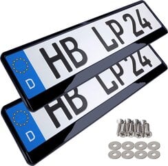 L & P A164 2 держатель номерного знака Auto Locdent Lockent Pliter Vally Play Pliter Black High Gloss Усилитель Усилитель номерного знака запоздачи цена и информация | Авто принадлежности | 220.lv