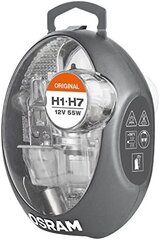 Osram CLK H1/H7 oriģinālā rezerves lampu kaste, halogēna lukturu lukturi un signāla lampas cena un informācija | Auto spuldzes | 220.lv