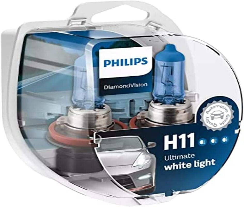 Philips Diamond Vision 5000K H11 Automātiskās lukturu spuldzes (bumbieru dvīņu iepakojums) cena un informācija | Auto spuldzes | 220.lv