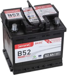 Аккумуляторная батарея аккумуляторной батареи B52 12V 52AH 460A холодный запуск тока тока свинцового свинца Технология CA Влажная батарея, 30% дополнительная стартовая выход, без технического обслуживания. цена и информация | Аккумуляторы | 220.lv