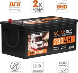 Saules akumulators 12 V 280AH Precīzi DCS Motorhome Supply Boot Saules akumulators цена и информация | ПОЛКА-ОРГАНИЗАТОР ДЛЯ ТЕЛЕФОНА В АВТОМОБИЛЬ | 220.lv