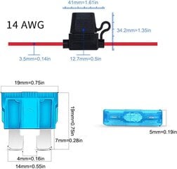 Drošinātāju komplekts ATC/ATO 14AWG, 100 gab. cena un informācija | Auto piederumi | 220.lv