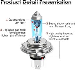 Tectico HS1 PX43T Halogen Bumber 12V 35W Silti balts +130% īpaši gaišāks automašīnas motocikls Augstas staru lampas nomaiņa, 2 gabali cena un informācija | Auto spuldzes | 220.lv