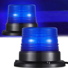 Синий свет автомобильный молнии световые светильники магнитная основание светодиодная световая светилка с помощью света 12 В предупреждение для автомобильного автомобиля цена и информация | Авто принадлежности | 220.lv