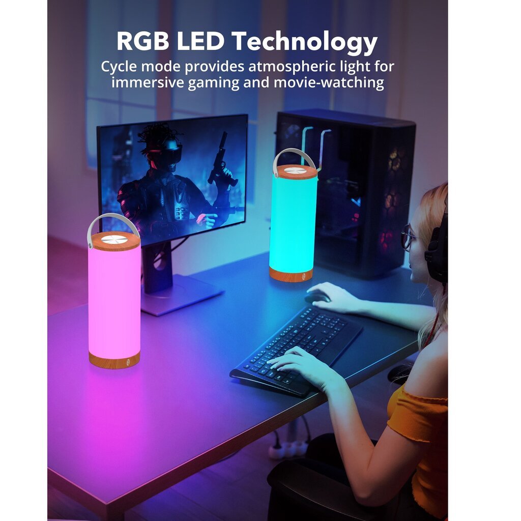 Uzlādējams LED gaismeklis, RGB TaoTronics TT-DL23 Pro cena un informācija | Galda lampas | 220.lv