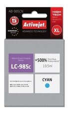 Kasetne Activejet AB-985CN XL (Brother LC985C) paredzēta tintes printeriem, zila cena un informācija | Tintes kārtridži | 220.lv