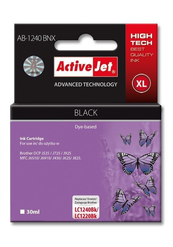 Ink ActiveJet AB-1240BNX | Black | 30 ml | Brother LC1220BK,LC1240BK цена и информация | Tintes kārtridži | 220.lv