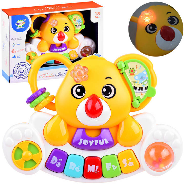 Krāsainas rotaļu klavieres ar dzīvnieku skaņām, dzeltenas ZA3865 cena un informācija | Rotaļlietas zīdaiņiem | 220.lv