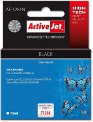 Ink ActiveJet AE-1281 | Black | 15 ml | Epson T1281 цена и информация | Картриджи для струйных принтеров | 220.lv