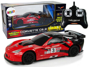 Attālināti vadāma sporta automašīna Corvette C6.R, 2.4 G, 1:24, sarkana cena un informācija | Rotaļlietas zēniem | 220.lv