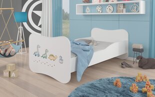 Gulta ADRK Furniture Gonzalo Dinosaurs, 160x80 cm, balta cena un informācija | Bērnu gultas | 220.lv