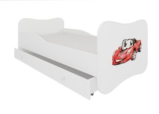 Gulta ADRK Furniture Gonzalo Red Car, 140x70 cm, balta cena un informācija | Bērnu gultas | 220.lv