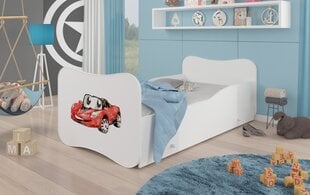 Gulta ADRK Furniture Gonzalo Red Car, 140x70 cm, balta cena un informācija | Bērnu gultas | 220.lv