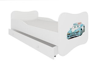 Кровать ADRK Furniture Gonzalo Police Car, 140x70 см, белый цвет цена и информация | Детские кровати | 220.lv
