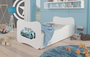 Gulta ADRK Furniture Gonzalo Police Car, 140x70 cm, balta cena un informācija | Bērnu gultas | 220.lv