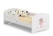 Gulta ADRK Furniture Pepe Barrier Girl with Wings, 140x70 cm, balta cena un informācija | Bērnu gultas | 220.lv