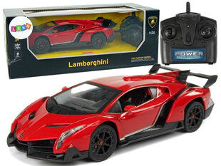 Radiovadāms Lamborghini VeNeno 1:24, sarkans ar pulti cena un informācija | Rotaļlietas zēniem | 220.lv