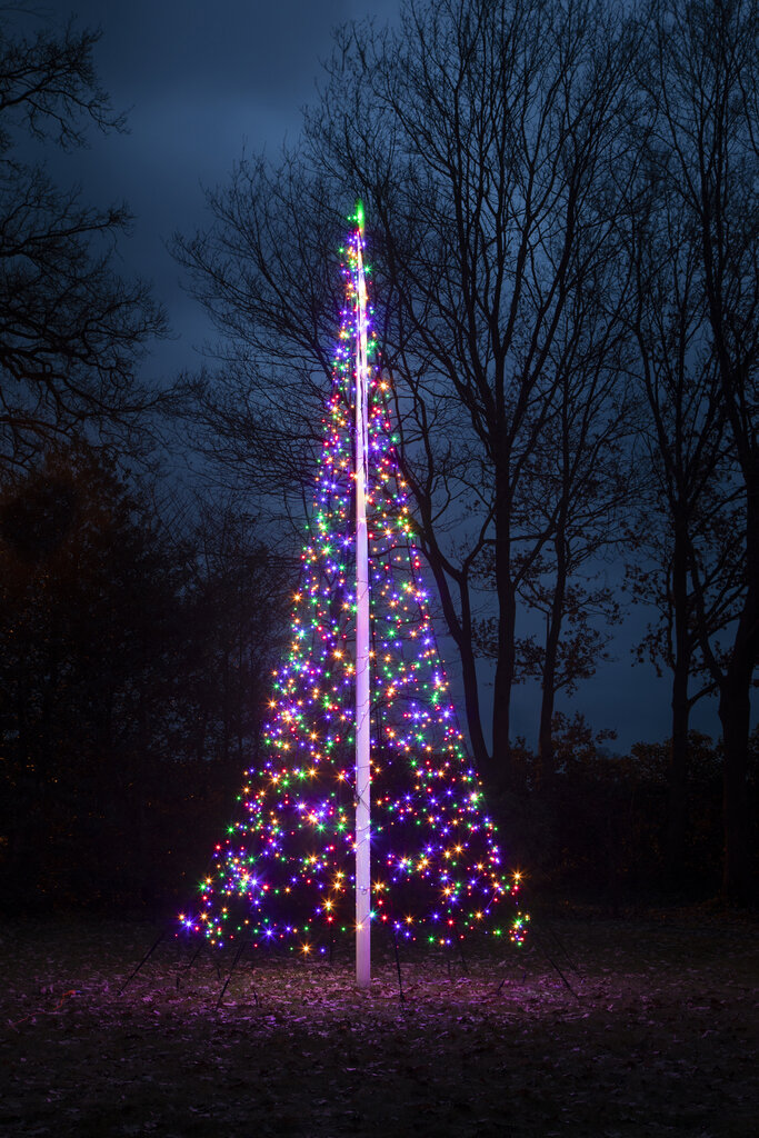 Krāsaina gaismiņu virtene karoga mastam, Multi, 6m, 1200 LED cena un informācija | Ziemassvētku lampiņas, LED virtenes | 220.lv