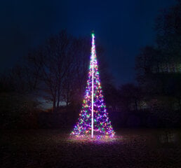 Krāsaina gaismiņu virtene karoga mastam, Multi, 8m, 1500 LED cena un informācija | Ziemassvētku lampiņas, LED virtenes | 220.lv