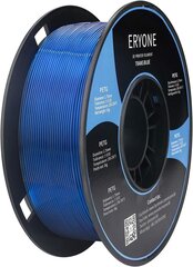 Eryone PETG pavediens 1,75 mm, 3D printera kvēldiegs PETG, +/- 0,03 mm, 1 kg / spole, caurspīdīga zila cena un informācija | Piederumi printerim | 220.lv