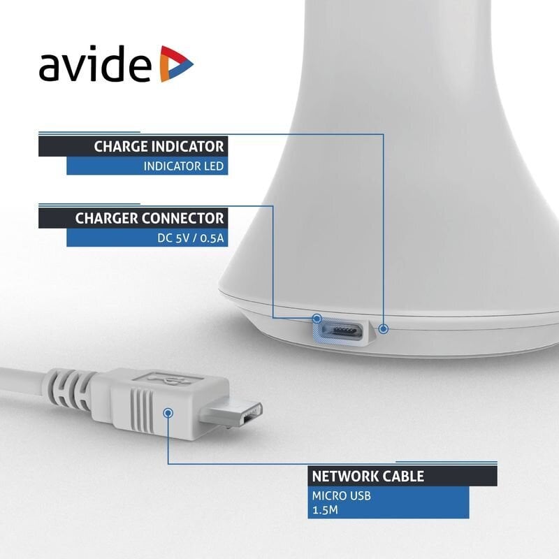 LED uzlādējama galda lampa AVIDE Calendar 5W balta цена и информация | Galda lampas | 220.lv