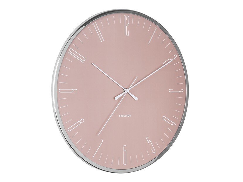 Sienas pulkstenis - spāre, rozā, 40 cm cena un informācija | Pulksteņi | 220.lv