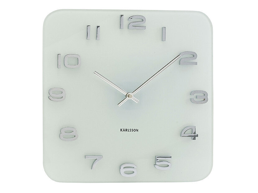 Sienas pulkstenis - Vintage balts stikls цена и информация | Pulksteņi | 220.lv