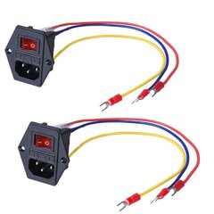 3DMAN 15A 250V ROCKER slēdža strāvas ligzda INLET moduļa spraudnis 5A Drošinātāju slēdzis ar 3PC 18 AWG vadu 3 PIN IEC320 C14-2 PCS cena un informācija | Piederumi printerim | 220.lv