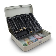 Красный металлический ящик с ключом для хранения денег, 25 см. цена и информация | Сейфы | 220.lv
