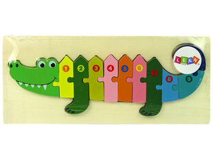Koka puzle ar cipariem Krokodils cena un informācija | Rotaļlietas zīdaiņiem | 220.lv