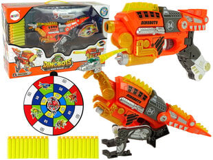 Трансформер-динозавр Dinobots 2в1 с функцией стрельбы, оранжевый цена и информация | Игрушки для мальчиков | 220.lv