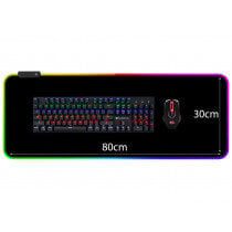 Tastatūras - peles paliktnis - paklājiņš spēlēm LED RGB 80x30 cm cena un informācija | Peles | 220.lv