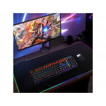 Tastatūras - peles paliktnis - paklājiņš spēlēm LED RGB 80x30 cm cena un informācija | Peles | 220.lv