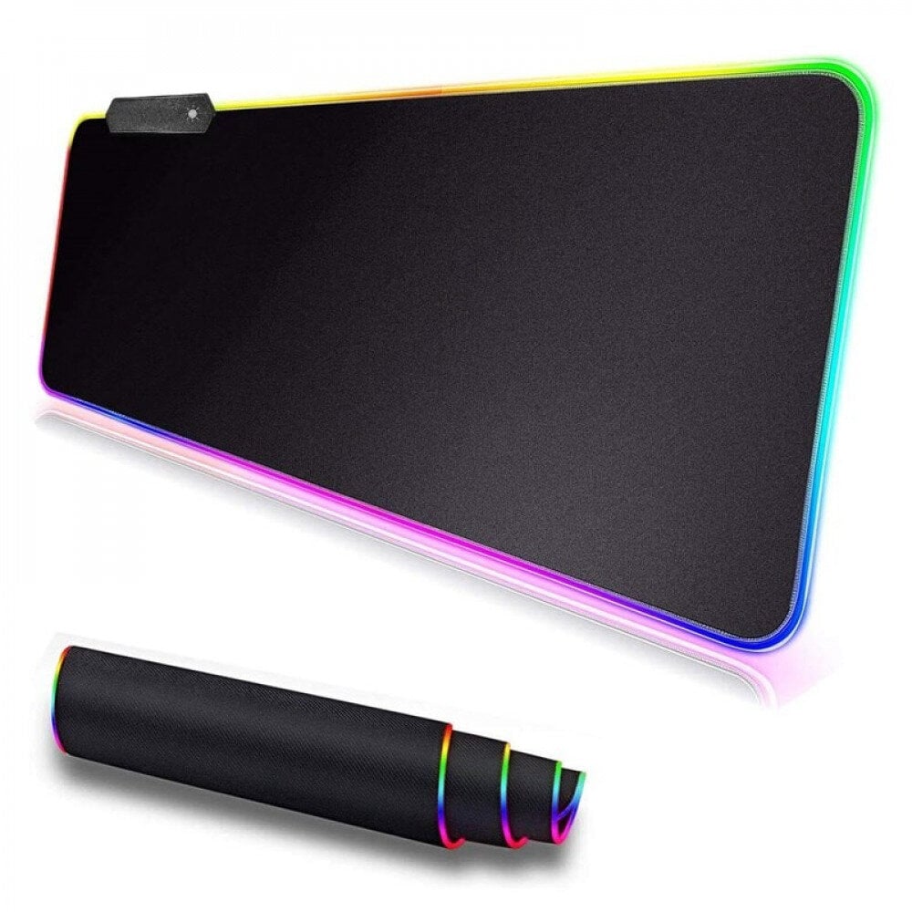 Tastatūras - peles paliktnis - paklājiņš spēlēm LED RGB 80x30 cm cena un informācija | Peles | 220.lv