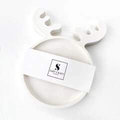 Sart Craft Ziemassvētku Jesmonite Tray White Deer цена и информация | Детали интерьера | 220.lv