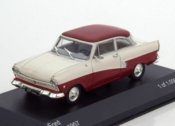 Ford Taunus 17m P2 1957 White/Dark Red WB190 WHITEBOX 1:43 цена и информация | Kolekcionējamie modeļi | 220.lv