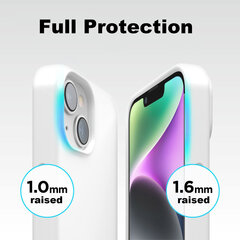 Komplekts - silikona vāciņš Apple iPhone 14 Plus (real liquid silicone Easy Clean), balts (Snow white) + aizsargstikls Superior 5D cena un informācija | Telefonu vāciņi, maciņi | 220.lv