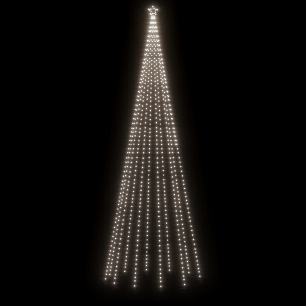 vidaXL Ziemassvētku egle ar pīķi, 732 vēsi baltas LED, 500 cm cena un informācija | Ziemassvētku dekorācijas | 220.lv