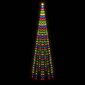 vidaXL Ziemassvētku egle karoga mastam, 310 krāsainas LED, 300 cm cena un informācija | Ziemassvētku lampiņas, LED virtenes | 220.lv