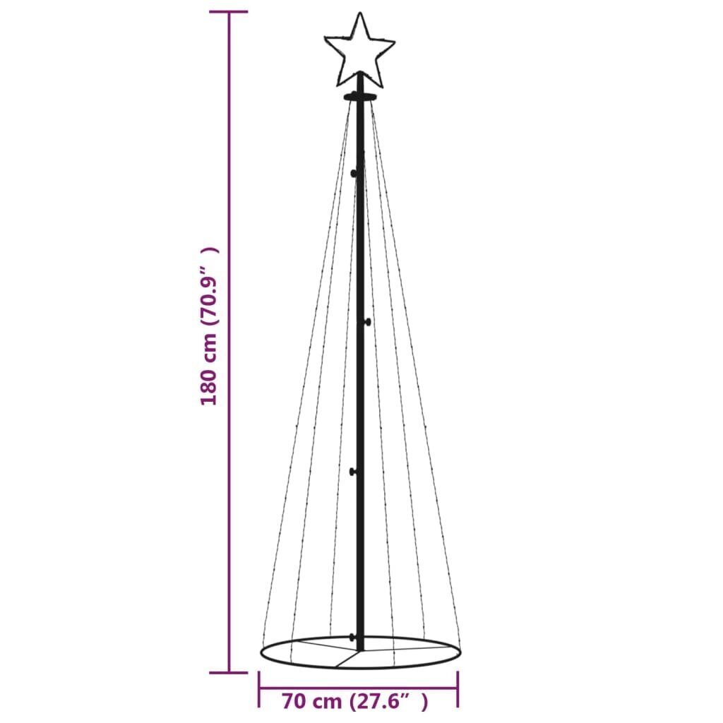 vidaXL Ziemassvētku egle, 108 vēsi baltas LED lampiņas, 70x180 cm цена и информация | Ziemassvētku dekorācijas | 220.lv