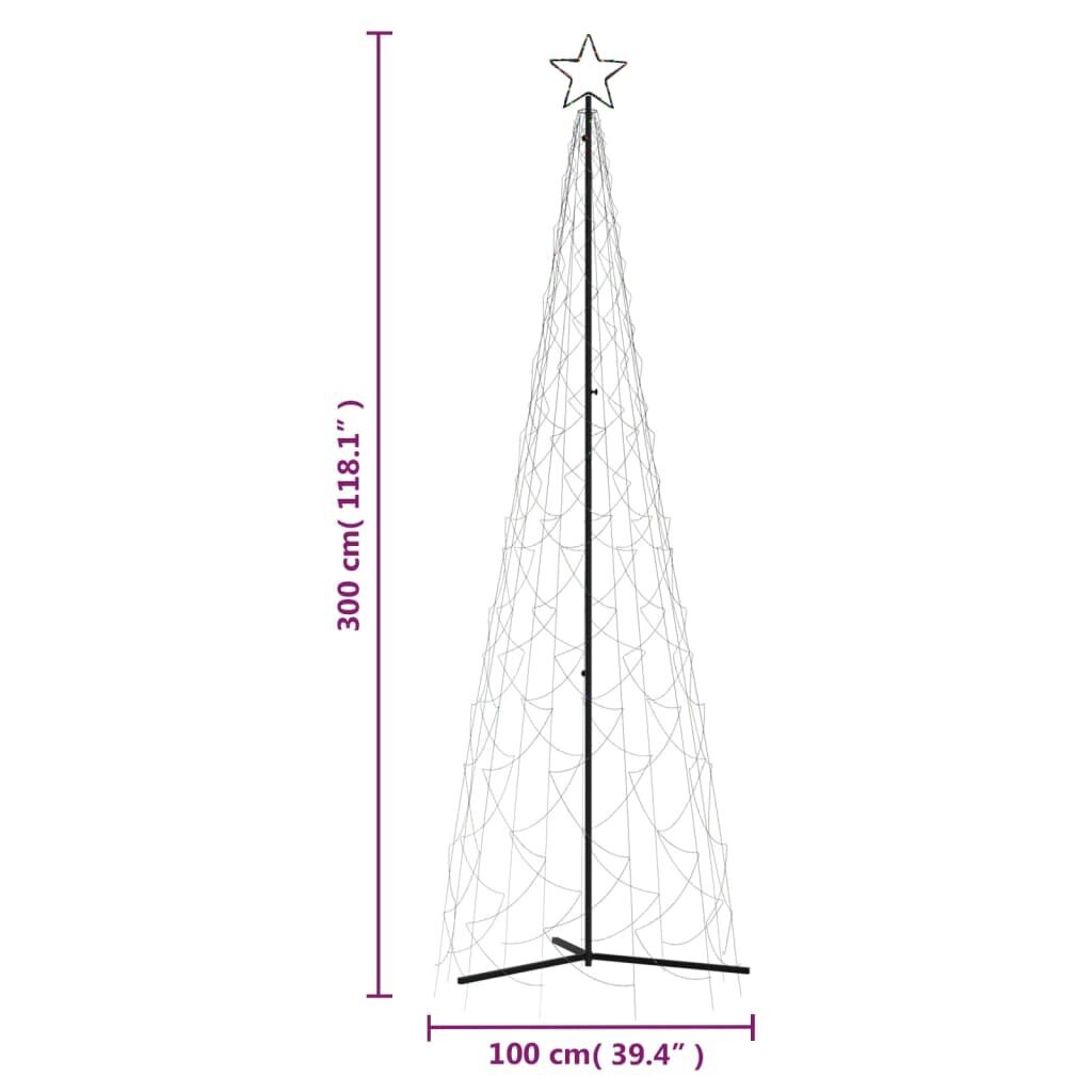 vidaXL Ziemassvētku egle, 500 krāsainas LED lampiņas, 100x300 cm цена и информация | Ziemassvētku dekorācijas | 220.lv