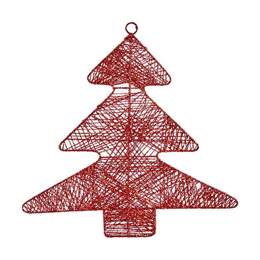 Ziemassvētku Nieciņš Sarkans Metāls Plastmasa Jaungada eglīte (36,7 x 0,2 x 37,5 cm) цена и информация | Ziemassvētku dekorācijas | 220.lv