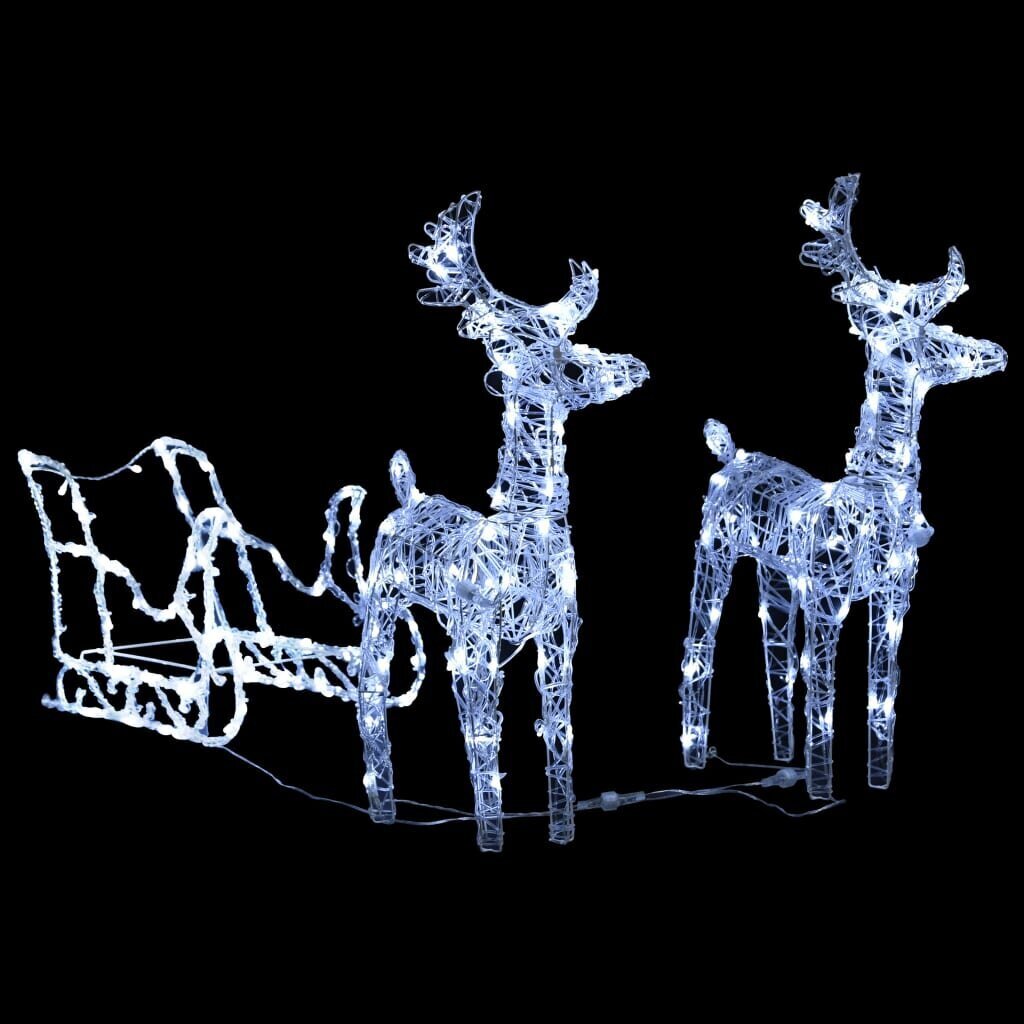 Ziemassvētku rotājums ziemeļbrieži un kamanas, akrila, 240 led spuldzes цена и информация | Svētku dekorācijas | 220.lv